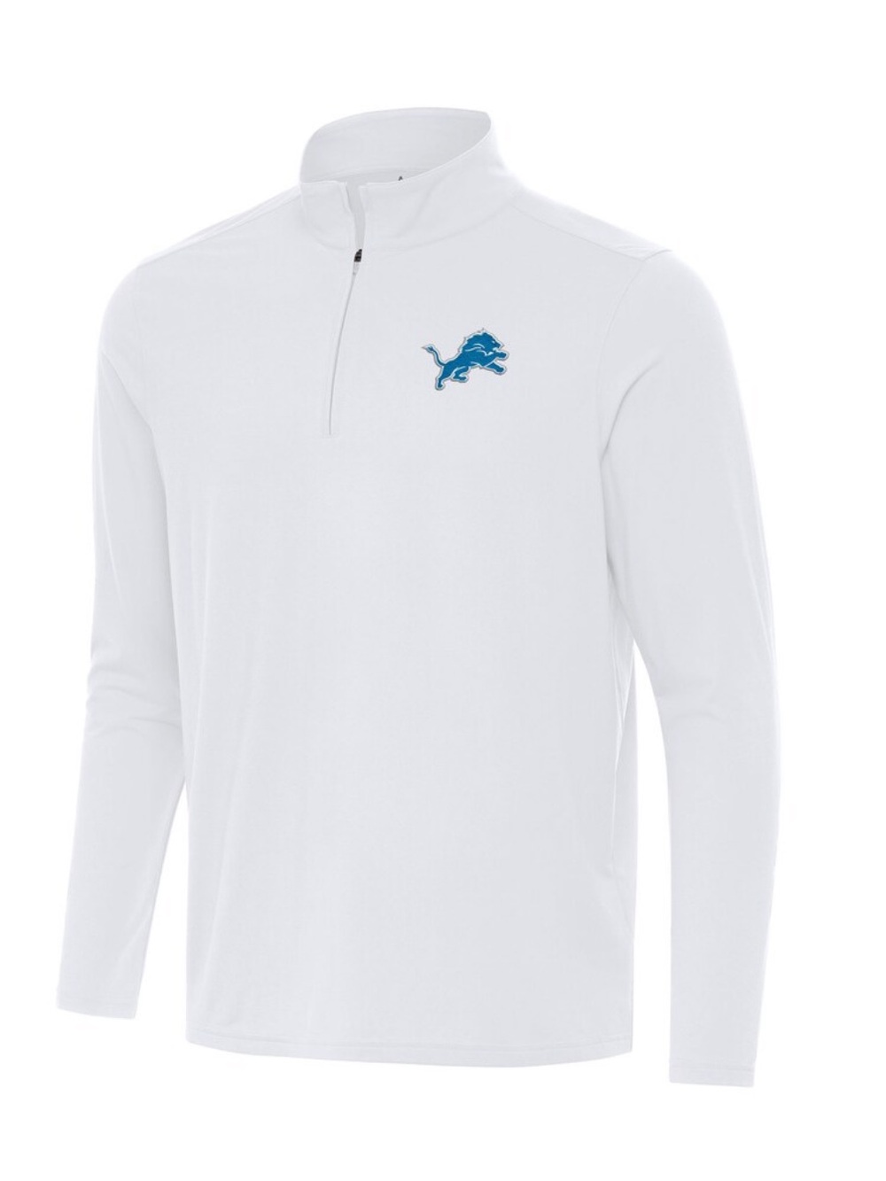 Antigua Men's XL Detroit Lions Intent White Performance Quarter Zip Pullover Top
